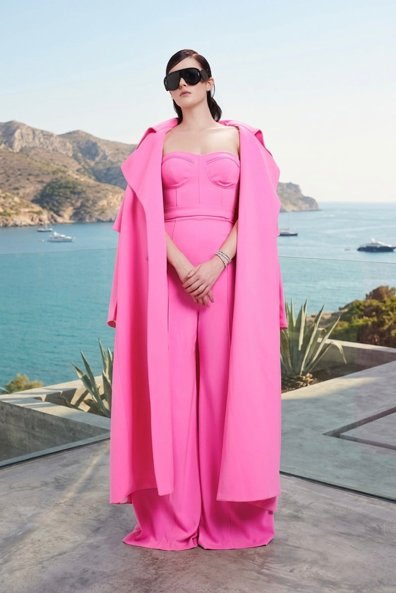 Trench coat in hot pink