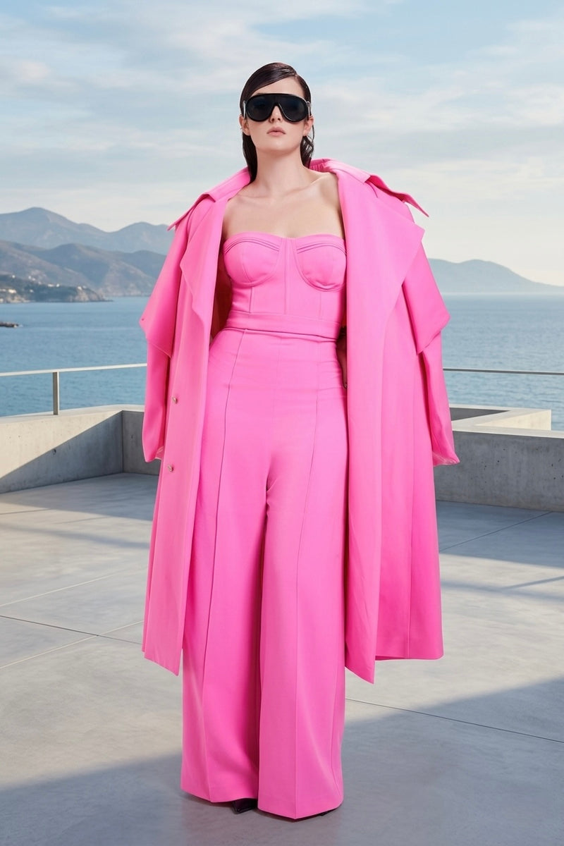 Trench coat in hot pink