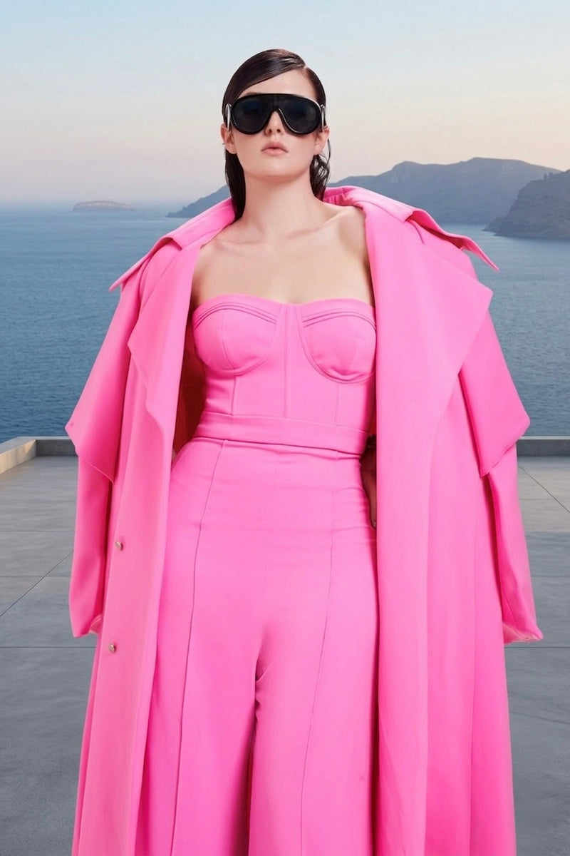 Trench coat in hot pink
