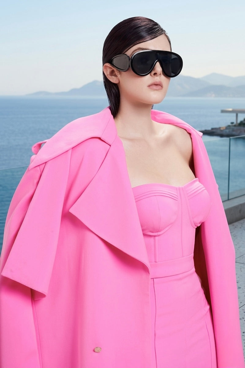 Trench coat in hot pink