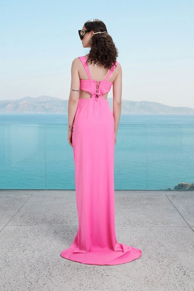 Trench coat in hot pink