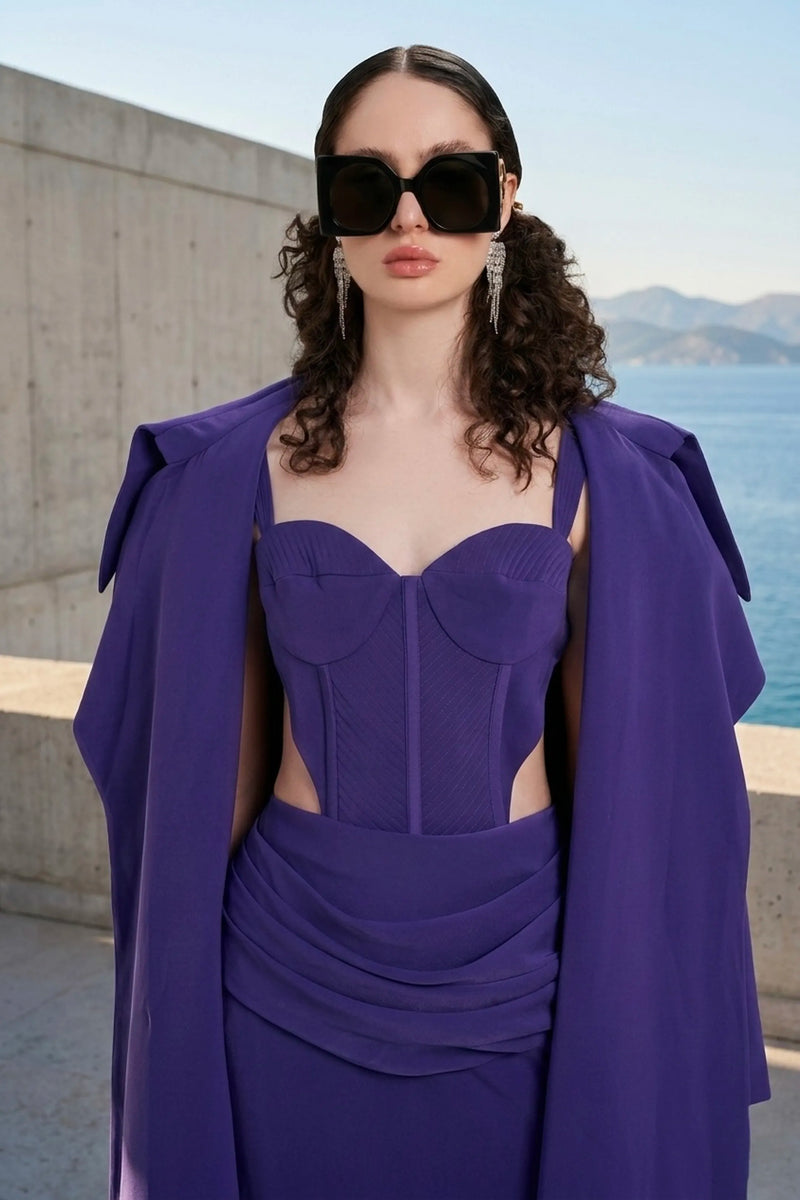 Trench coat in purple