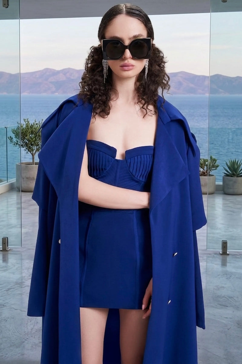 Cobalt cut-out gown