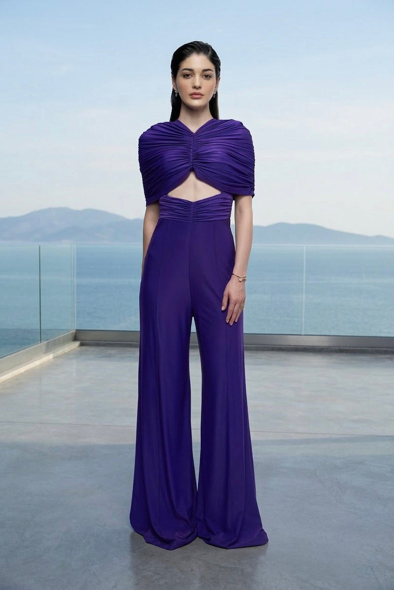 Purple drape jumpsuit