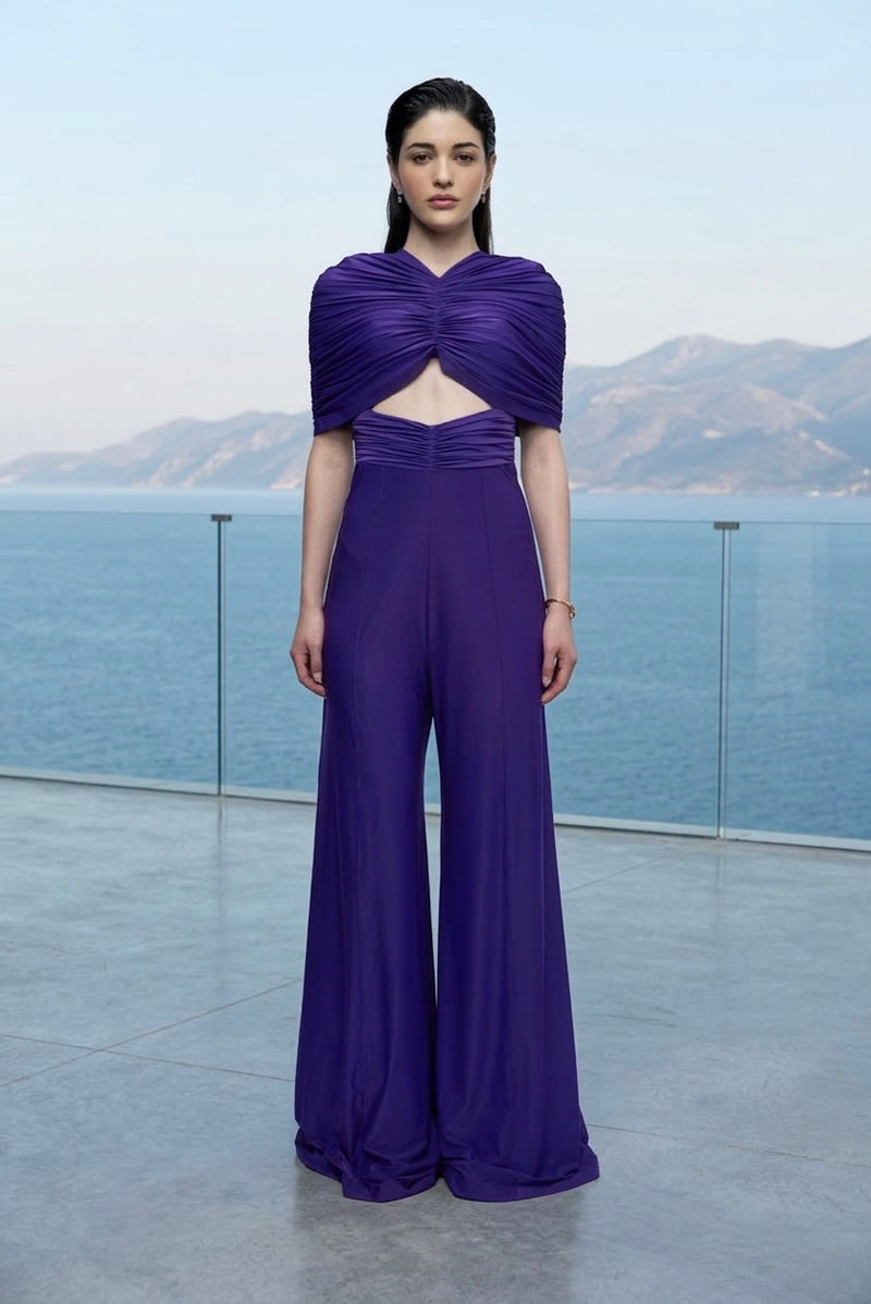 Purple drape jumpsuit