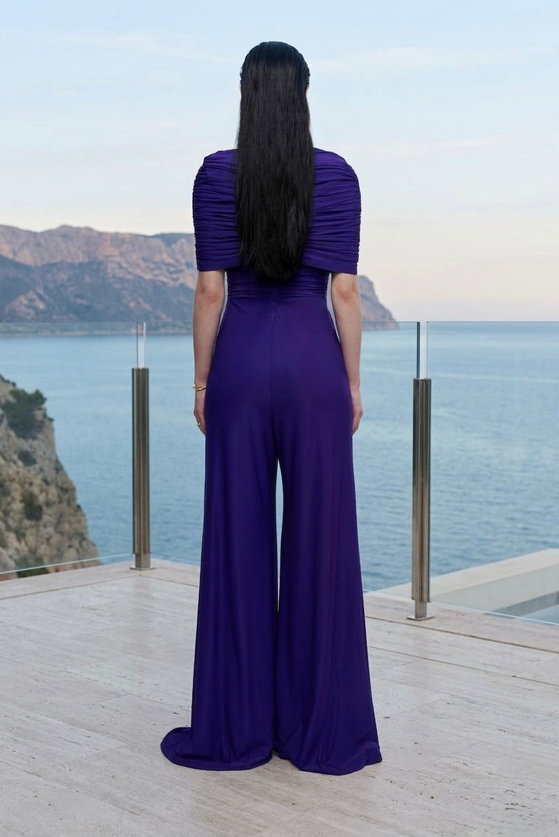 Purple drape jumpsuit