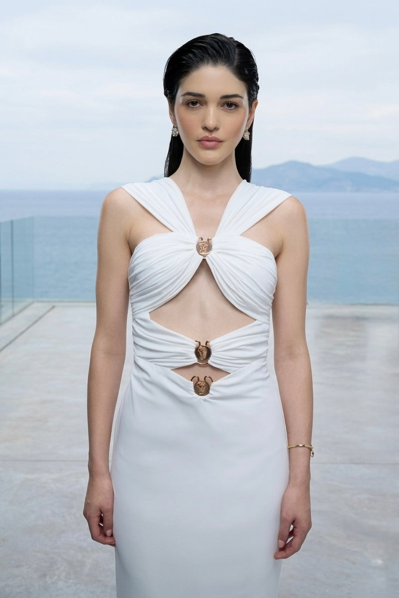 Ivory cut-out maxi dress