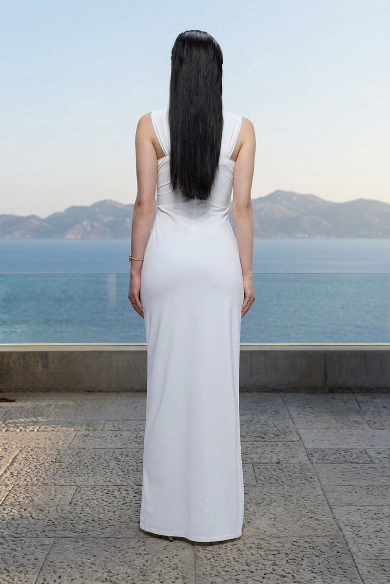 Ivory cut-out maxi dress