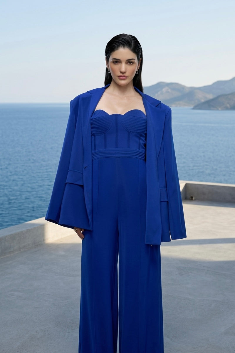 Structured blazer in royal blue
