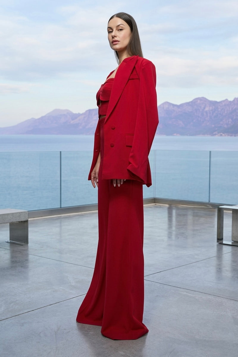 Structured blazer in red