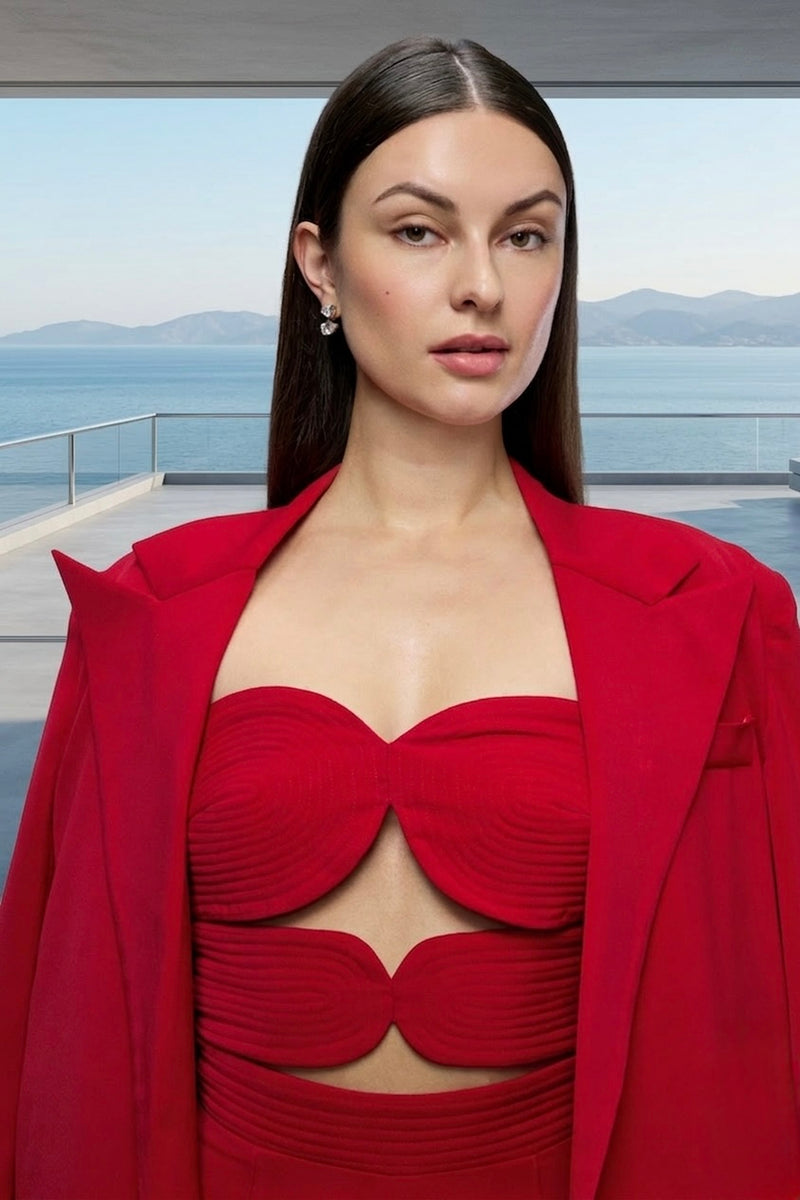 Structured blazer in red