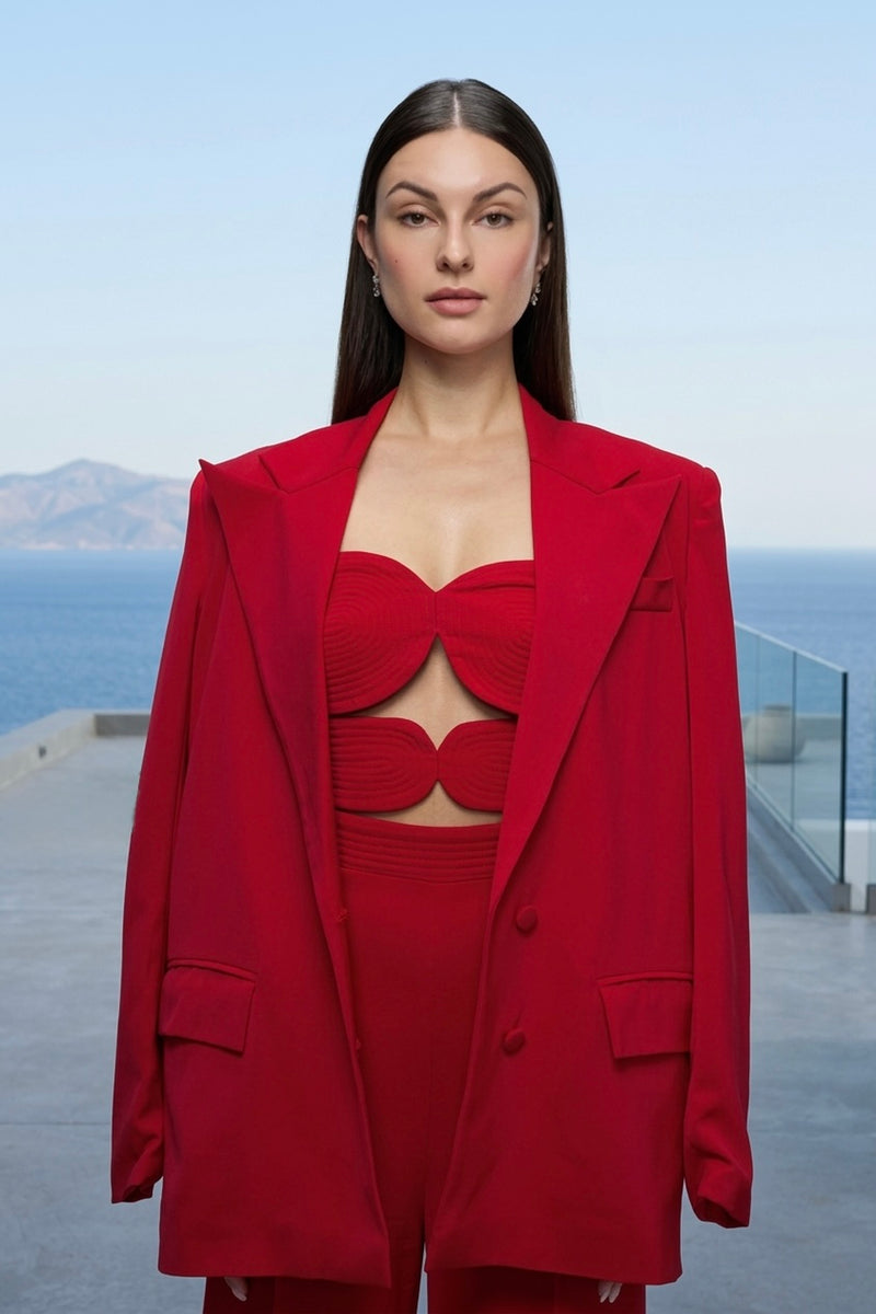 Structured blazer in red