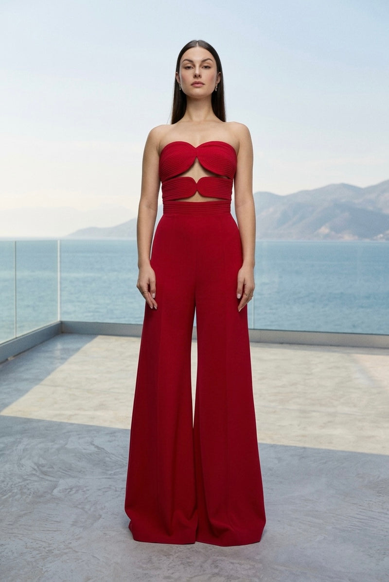 Structured blazer in red